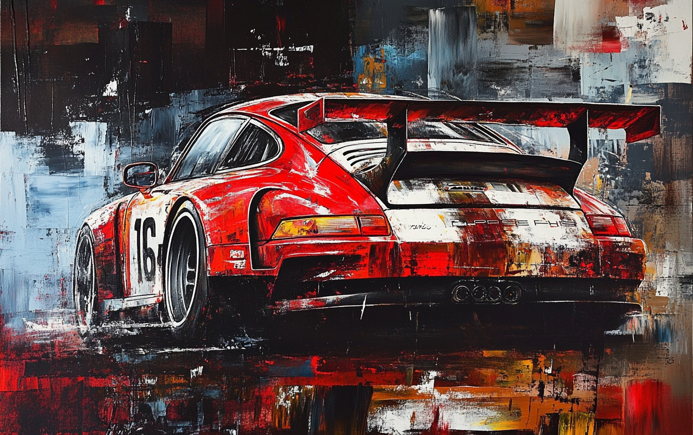 Award-Winning Abstract Painting Porsche Art