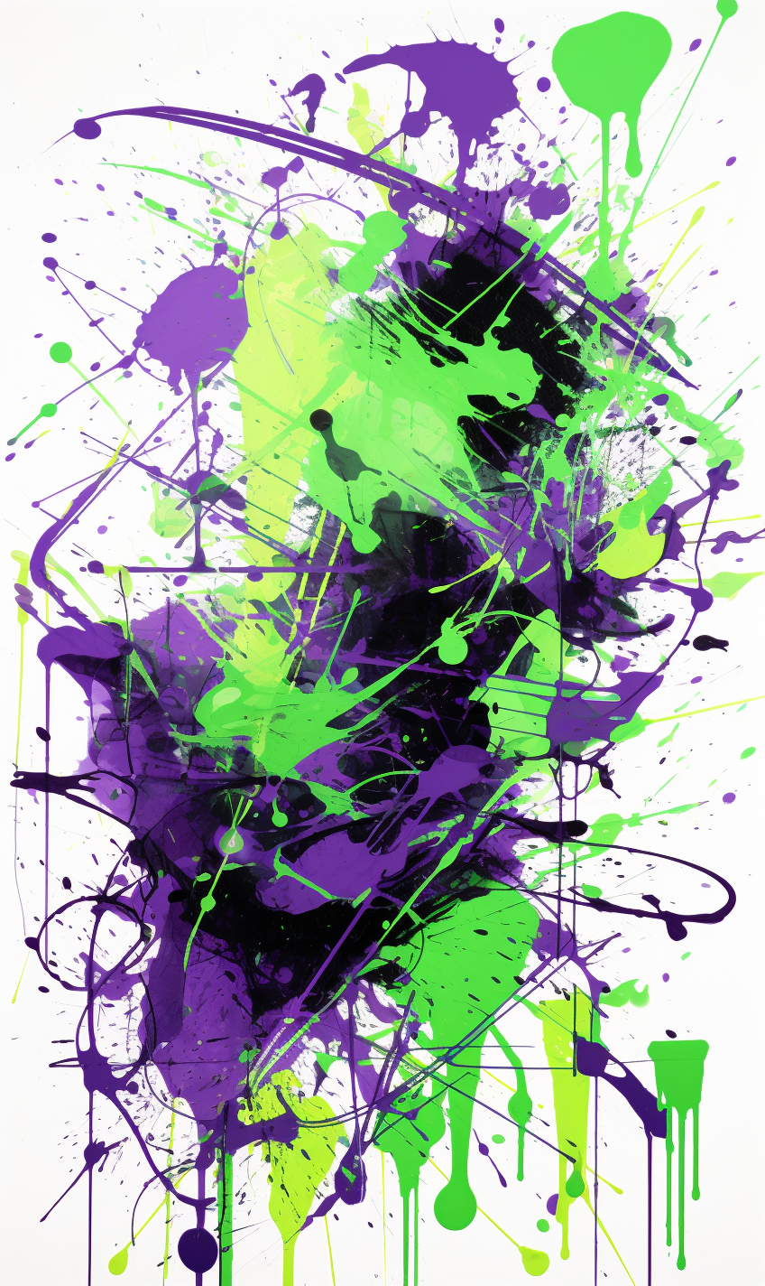 Vibrant Purple and Green Anarchy Artwork