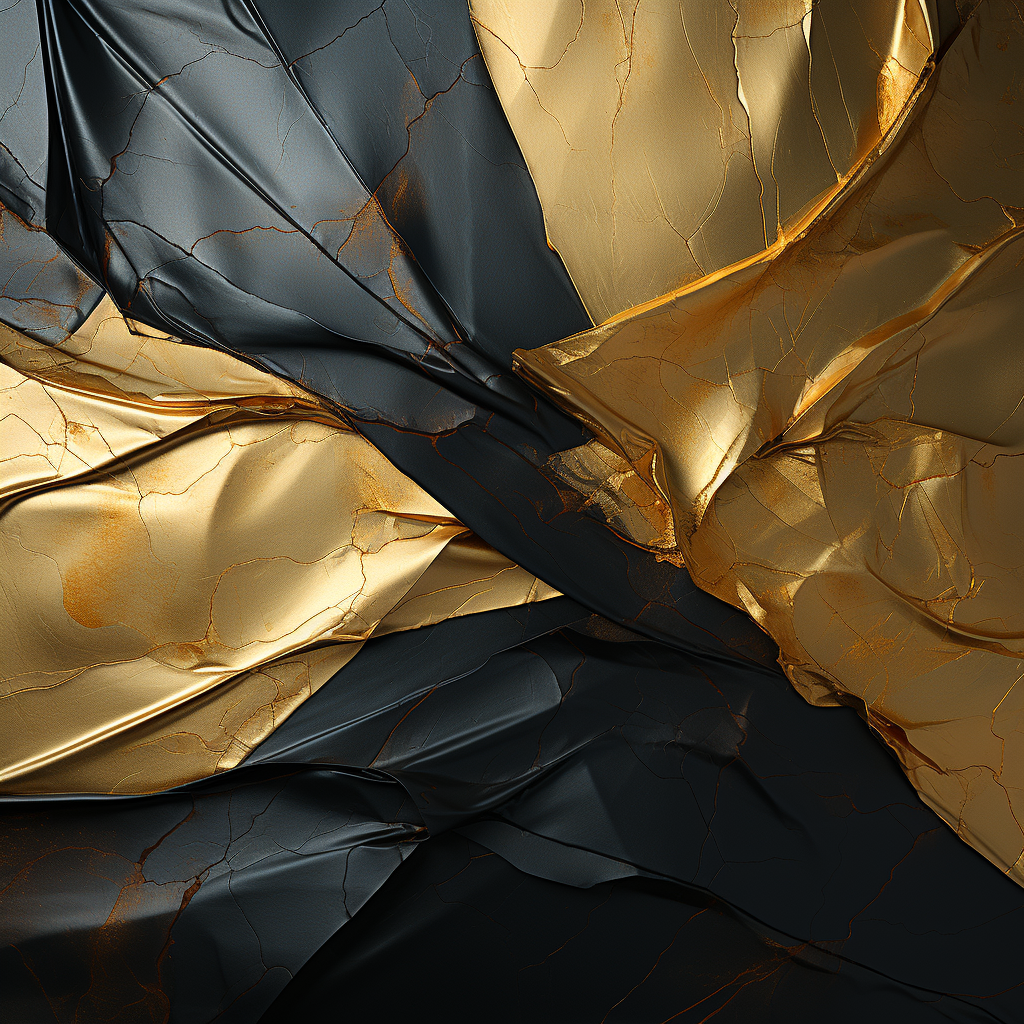 Stylized abstract gold geometry artwork