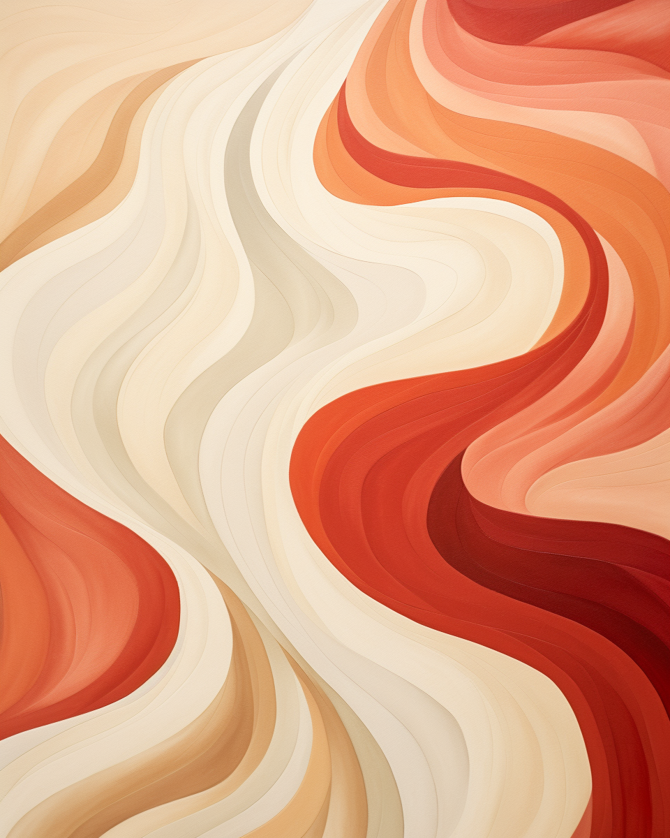 Abstract wavy art with midcentury modern vibes