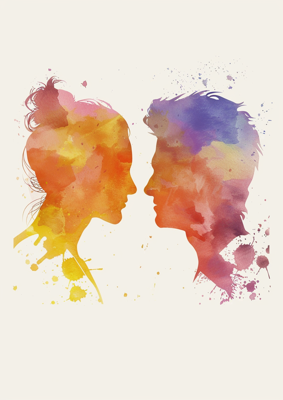 watercolor minimalist love poster