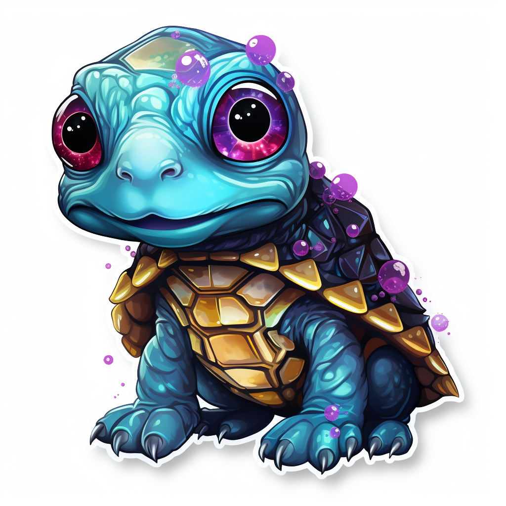 Cute goth turtle sticker design