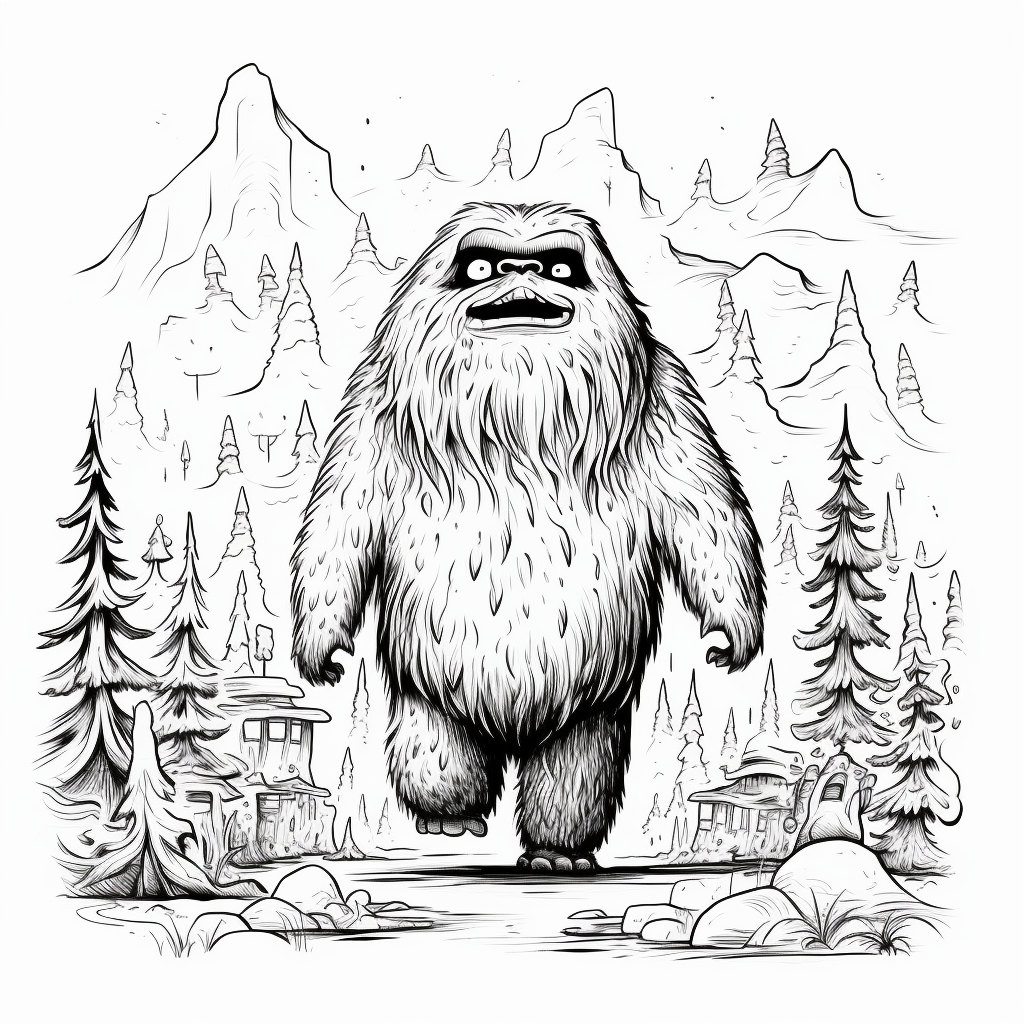 Adventure Time Cartoon Bigfoot Outline