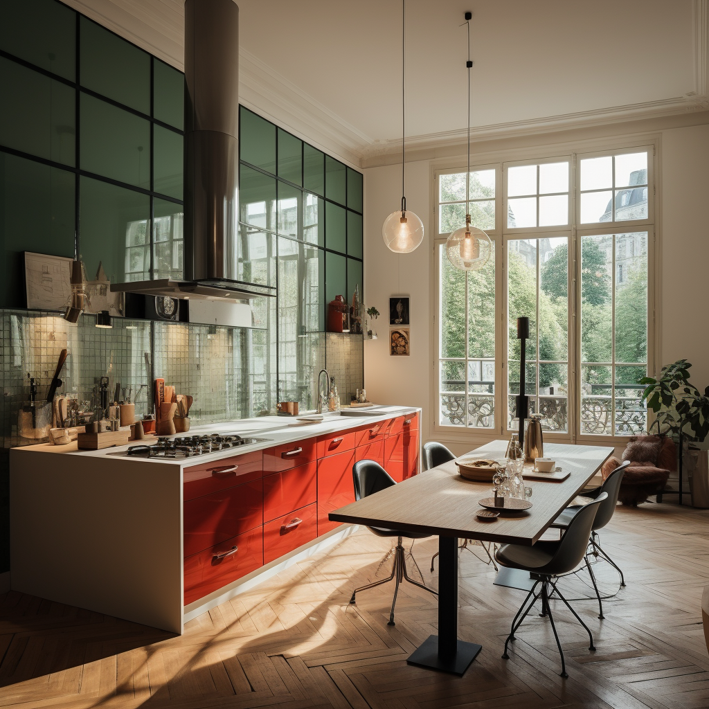 Aesthetic apartment kitchen in France