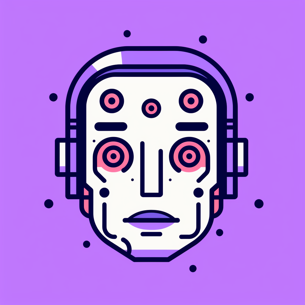 AI robot face flat icon