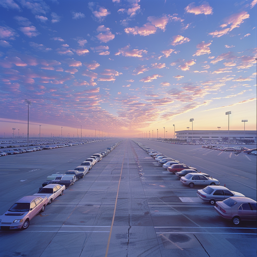 Wide Angle Airport Parking Lot