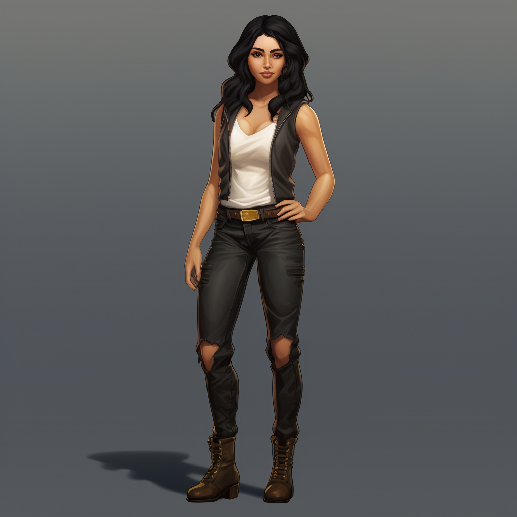 Albanian woman in video game style