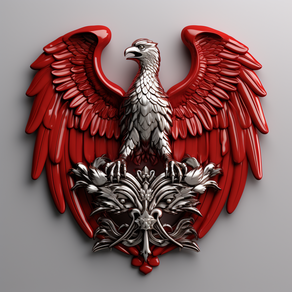 3D model of Albanian Double-Head Eagle Flag Logo