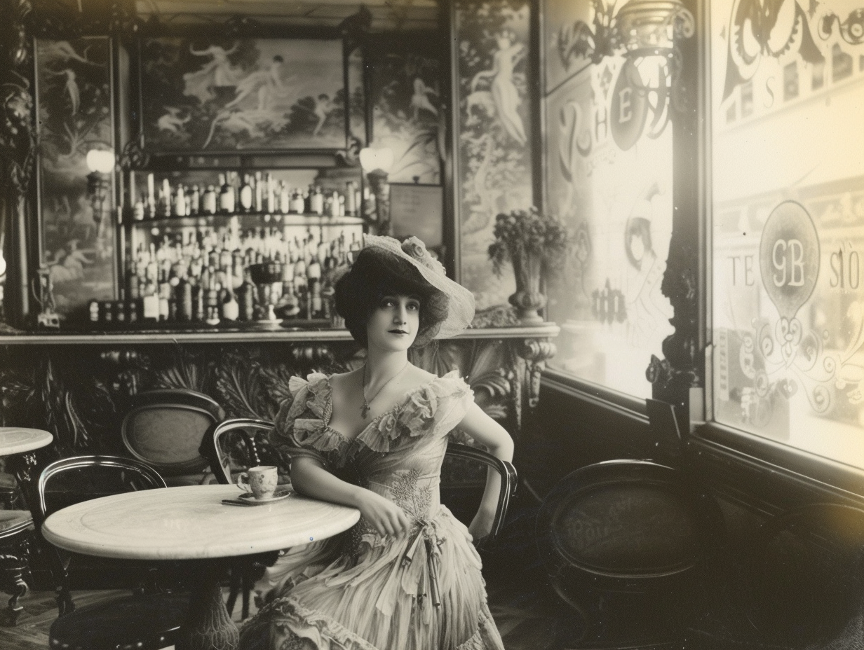 Alebrije Edwardian Woman Paris Cafe