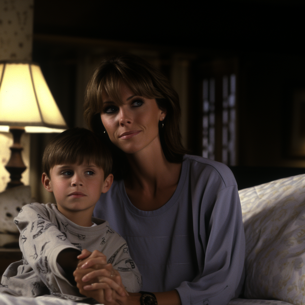 Alexandra Paul as a mom in haunted house