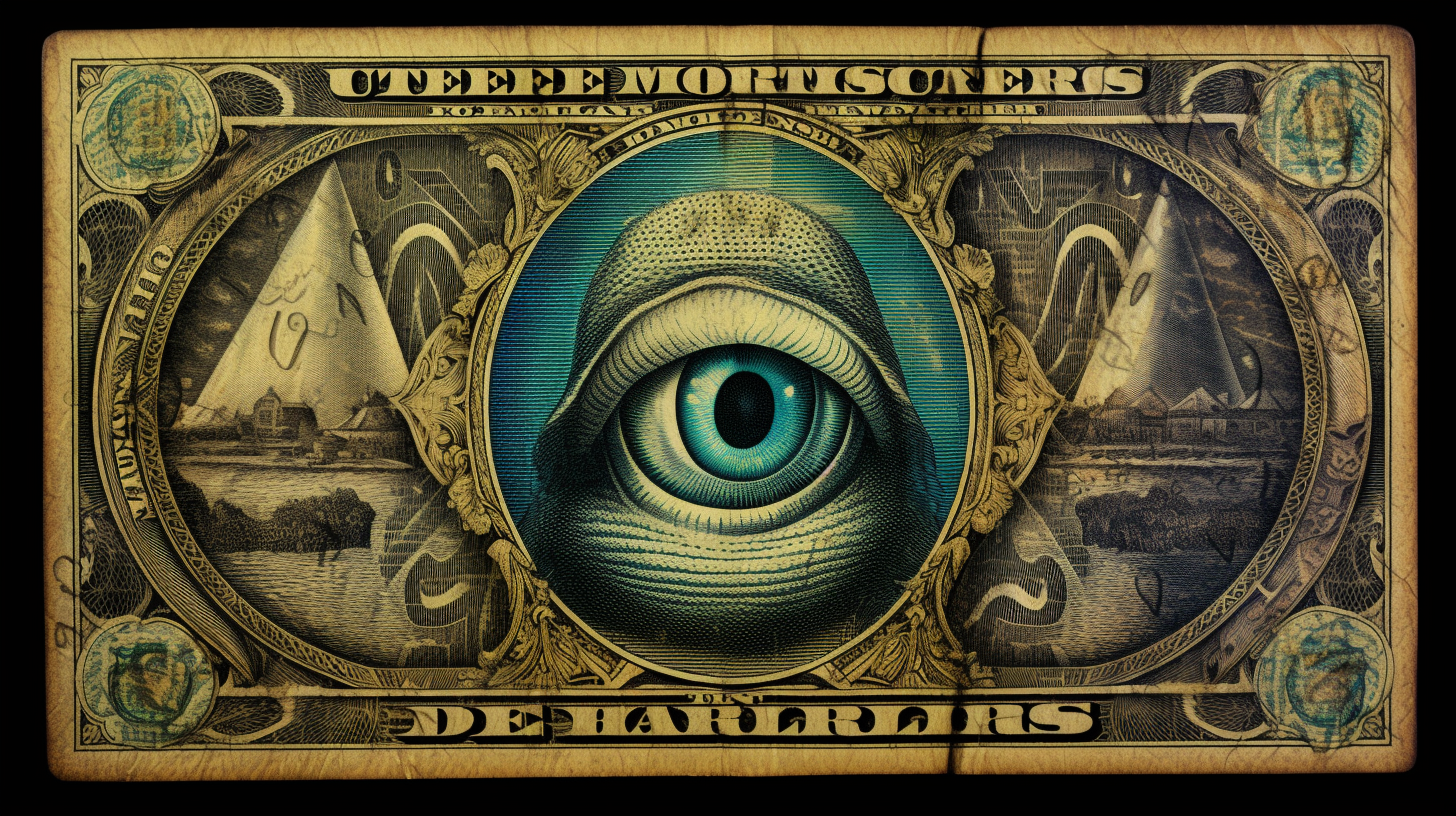 Illuminati symbol, one dollar bill