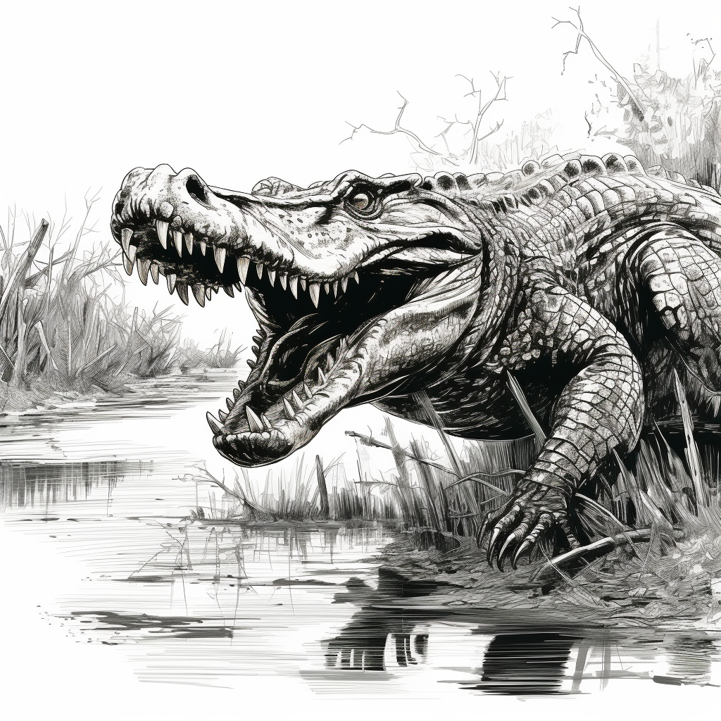 Powerful Alligator in Comic Style