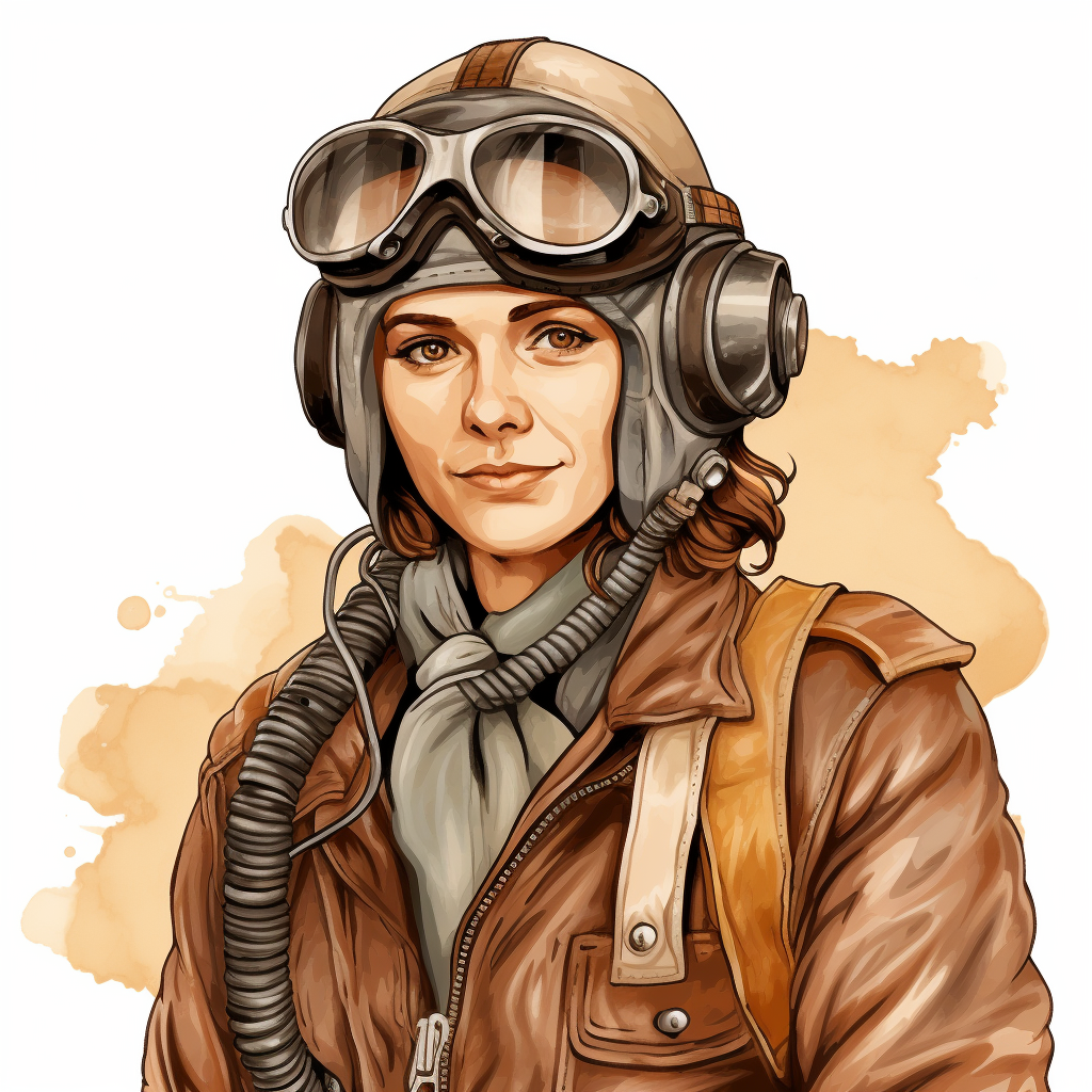 Naive Art Style American Aviator Clipart