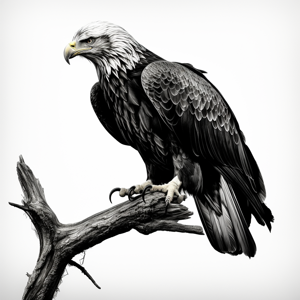 American Bald Eagle Perched on Branch