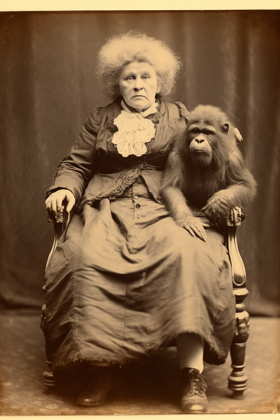 Portrait of a Grand Dame with Baboons