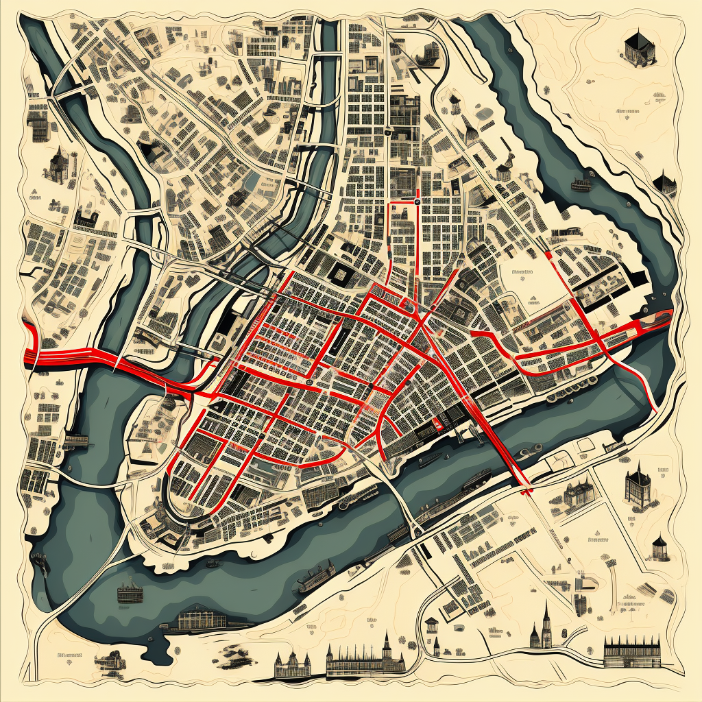 Sketchy vibe of Amsterdam's noire map