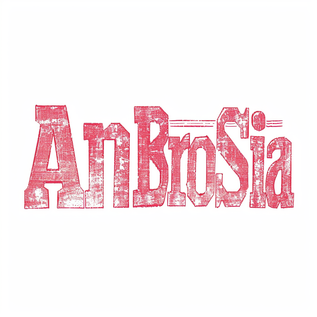 AnBroSia modern font pink on white background