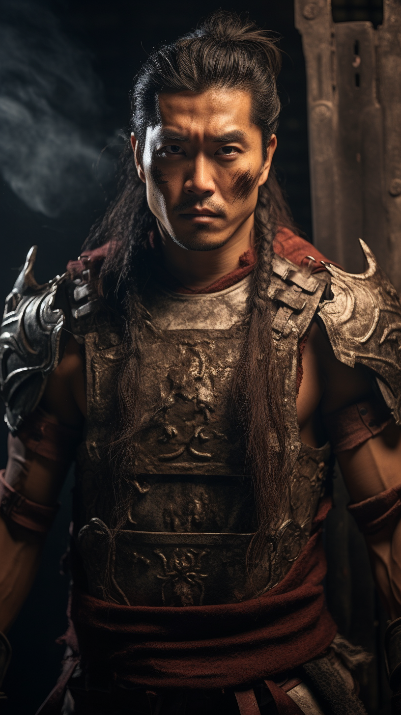 Ancient Chinese Male Warrior with Rage