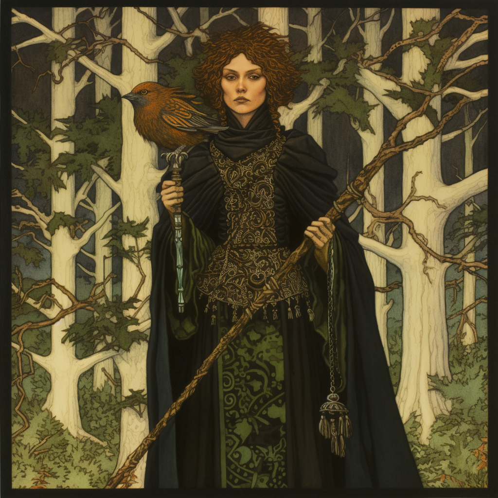 Androgynous Person in Druid Robes with Staff ?