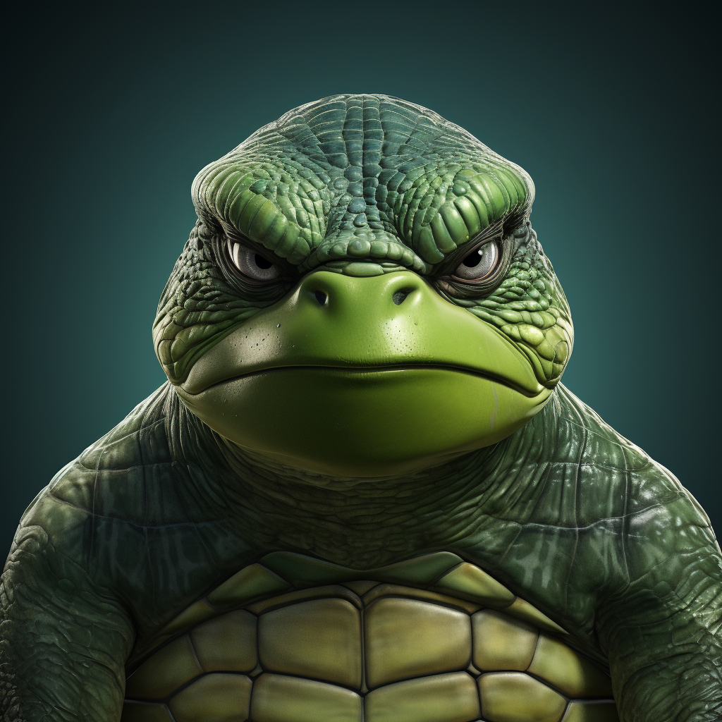 Angry green turtle avatar