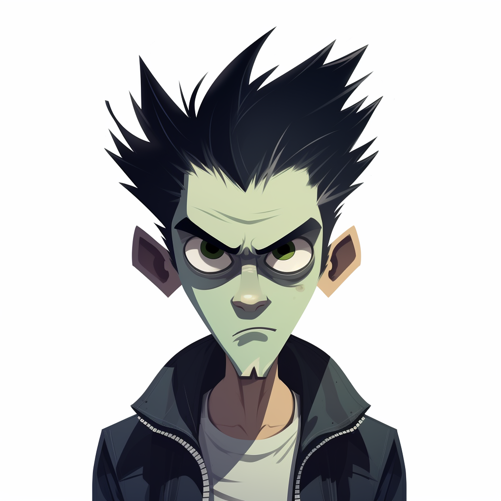 Animated male character with Gorillaz style