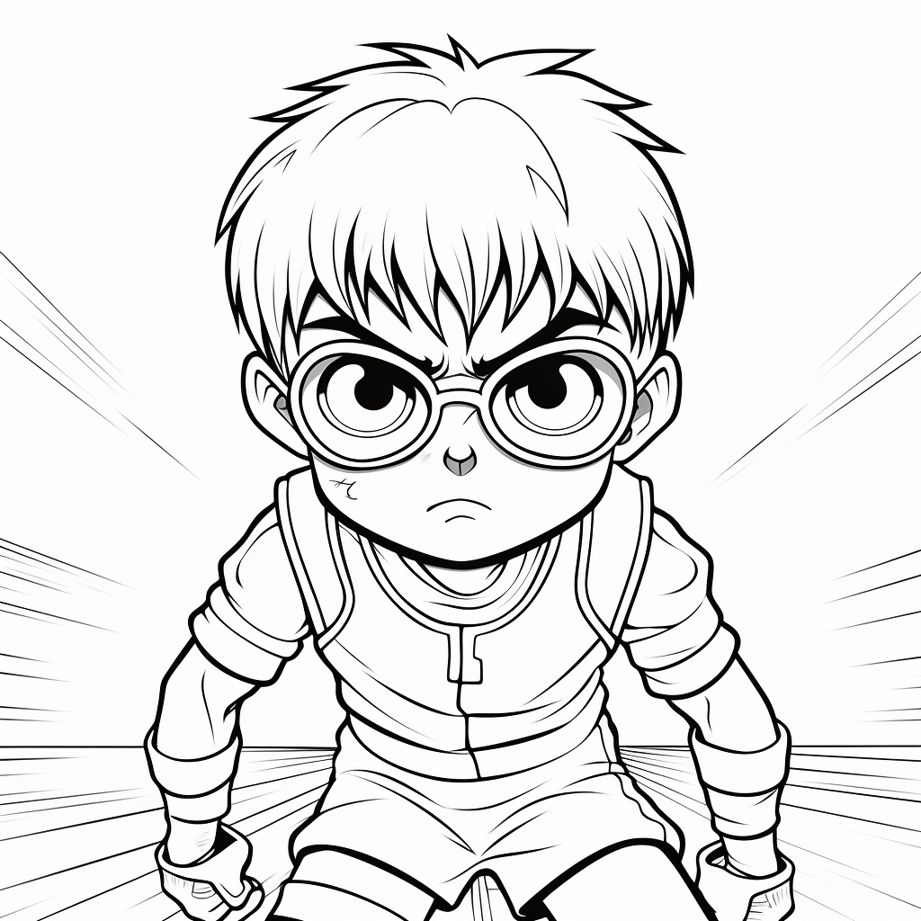 Anime sports champion coloring page