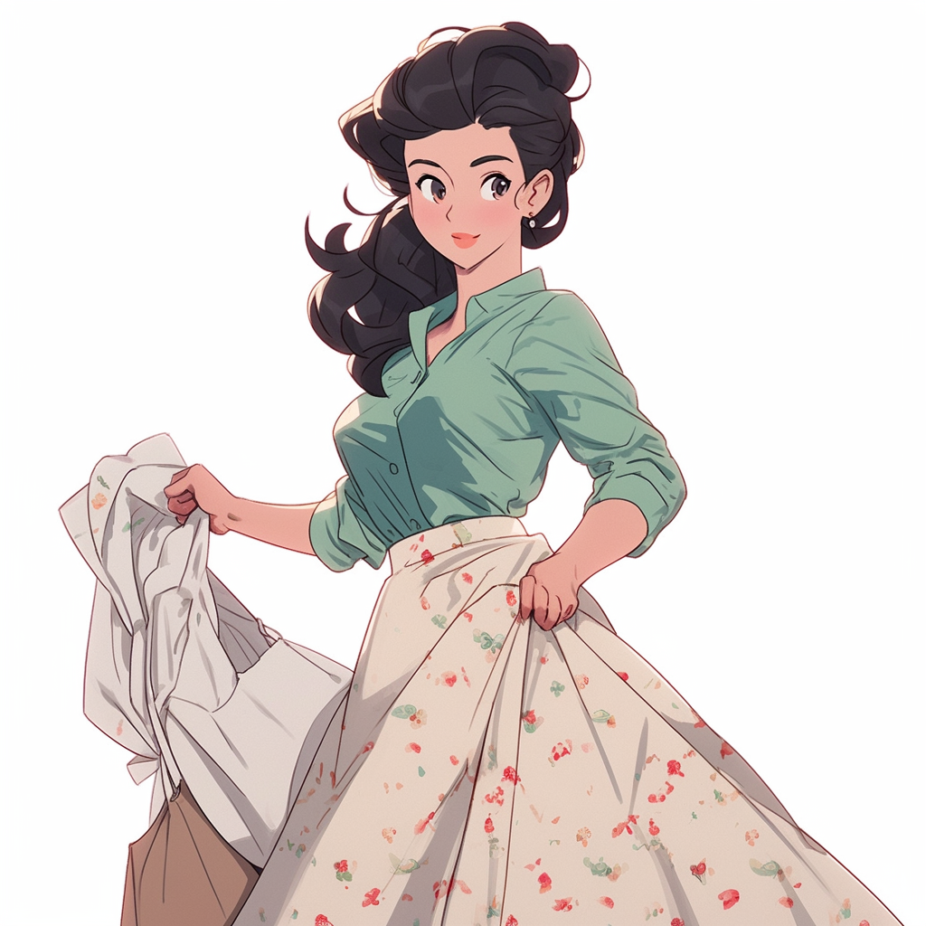 Anime 1950s housewife cooking dinner