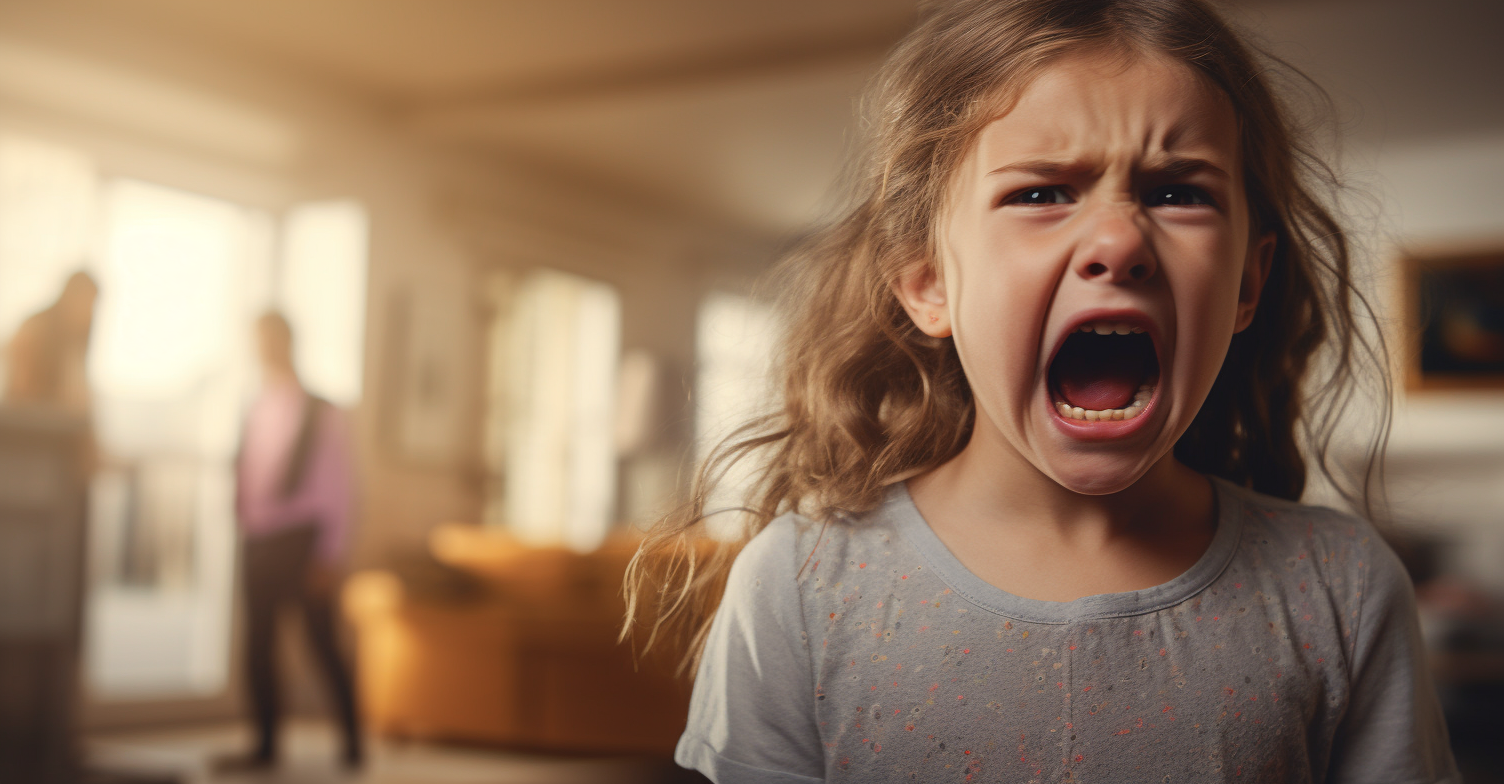 6-year-old girl shouting at parents