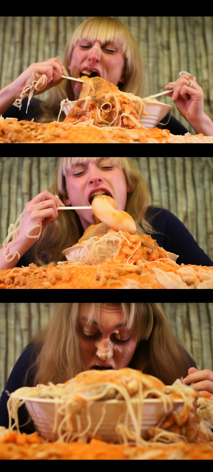 Women participating in tripe eating competition