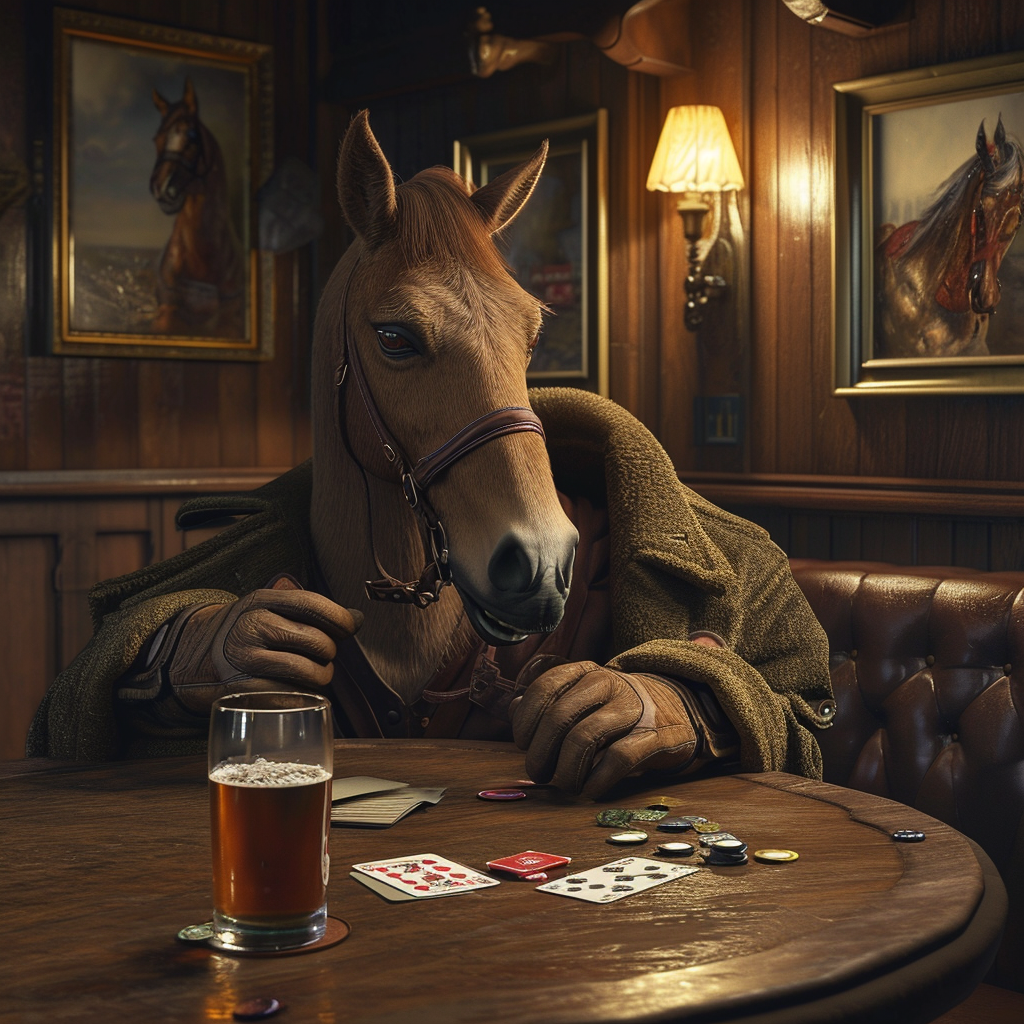 Anthropomorphic Horse Funny Pub Discussion