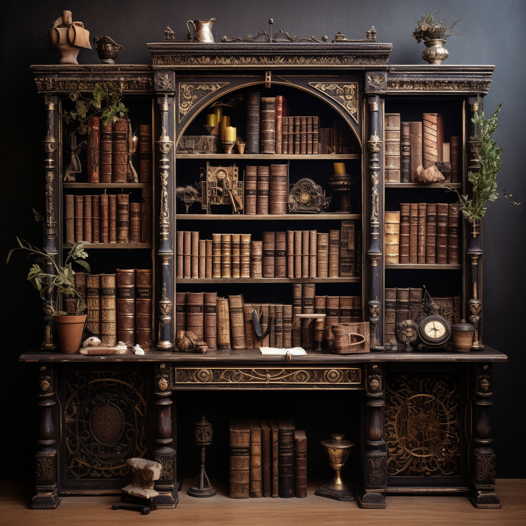 Vintage library with cozy atmosphere