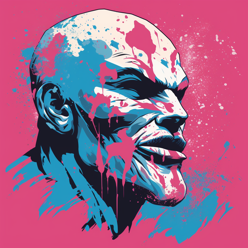 Fierce wrestler with pink and powder blue attire