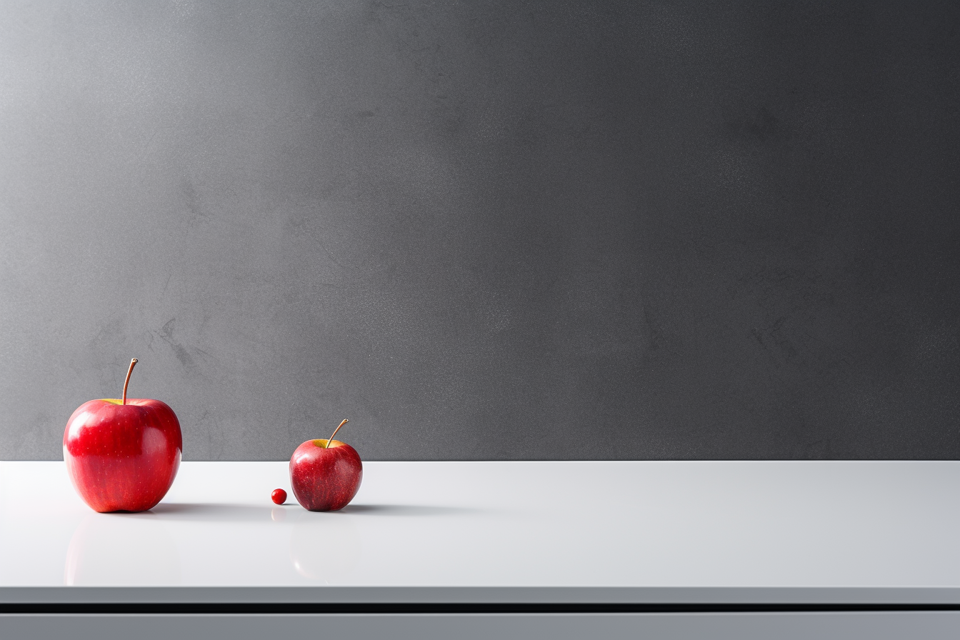 Fresh Apple on Quartz Countertop