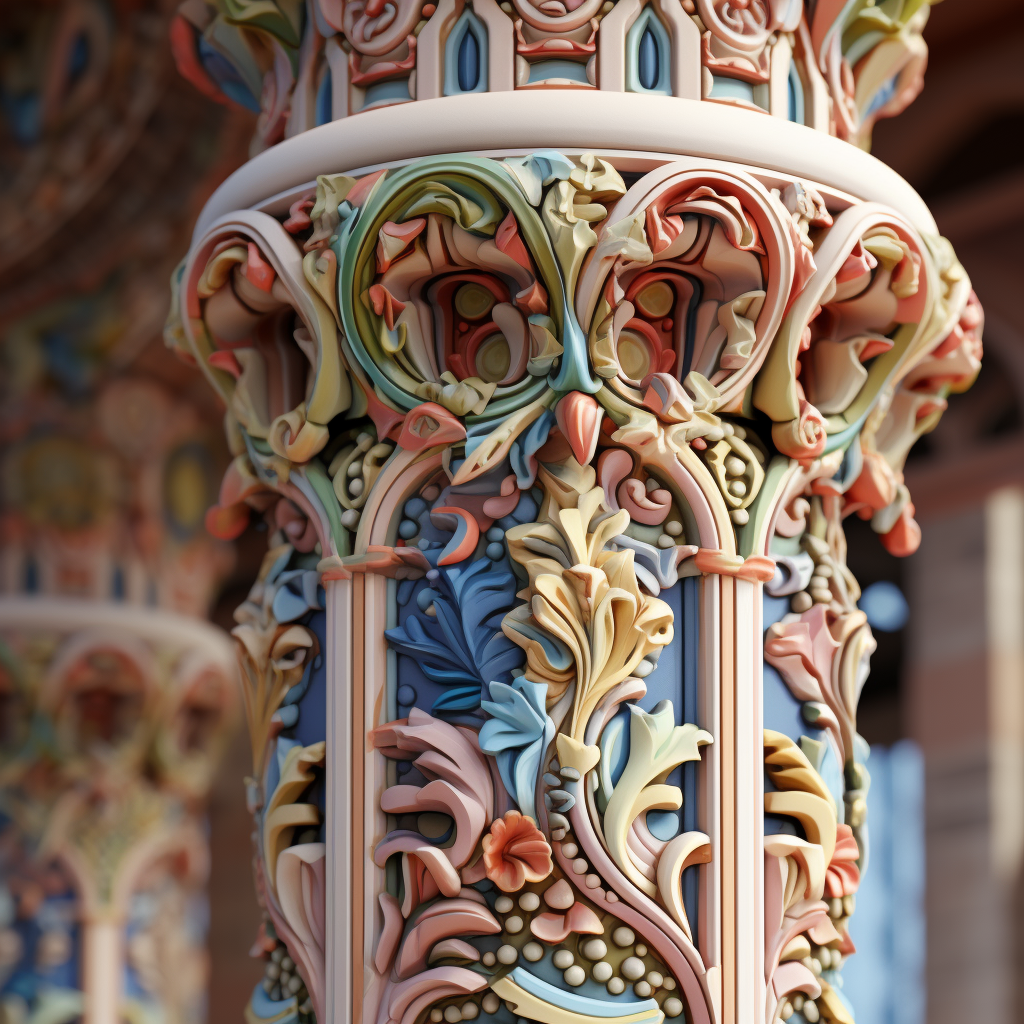 Close-Up Architectural Column Detail