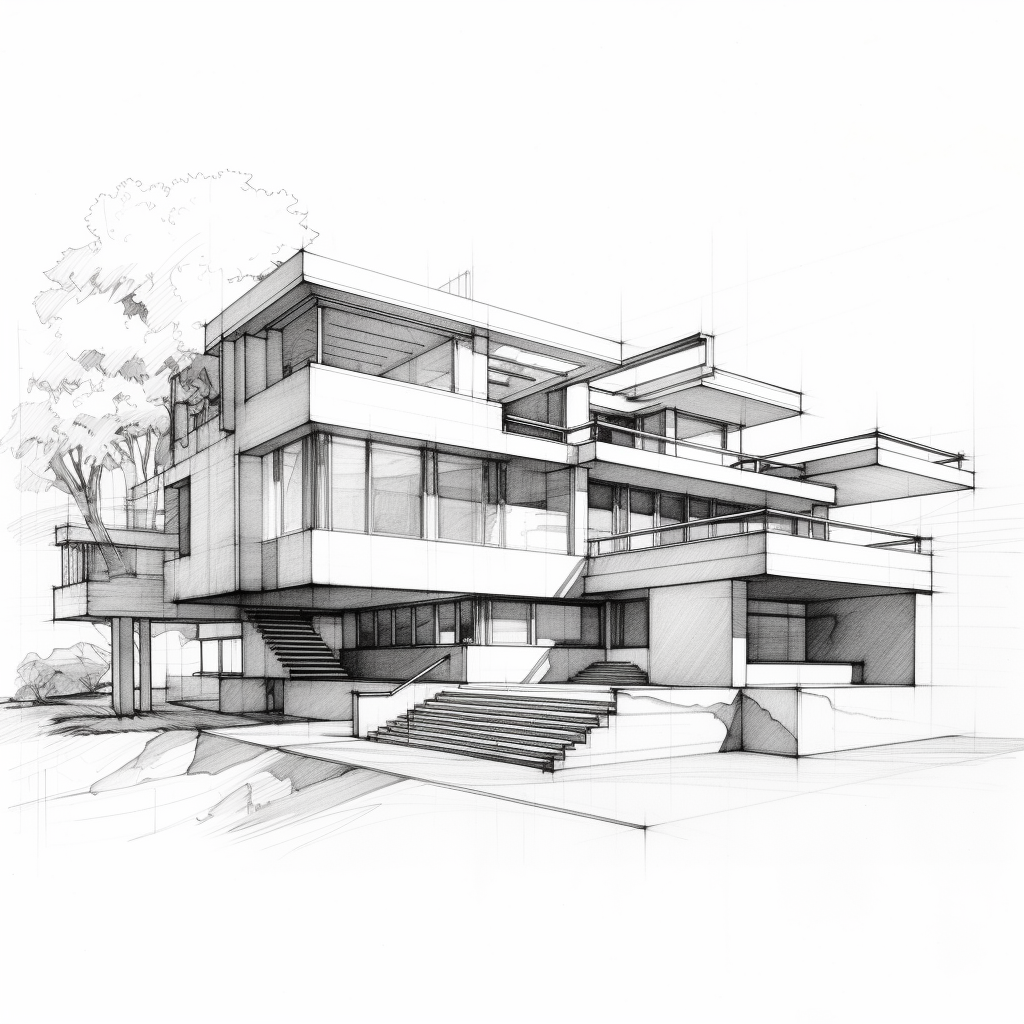 White Background Architectural Drawings