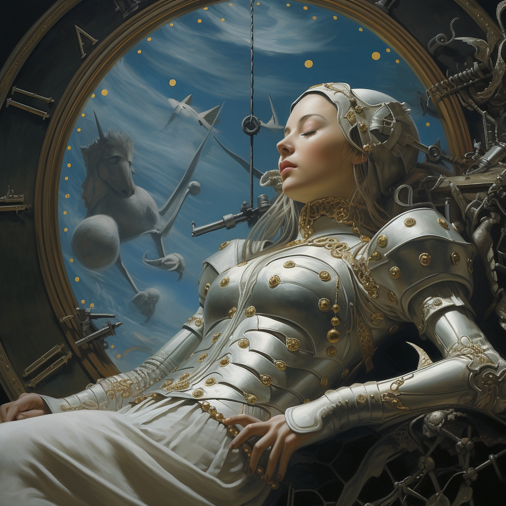 Armor-clad person lost in dream