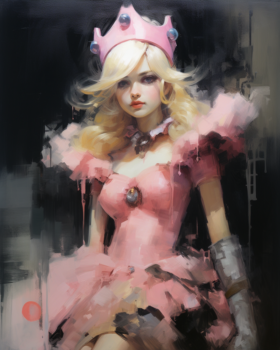 Princess Peach in Ashley Wood's Pink Painting