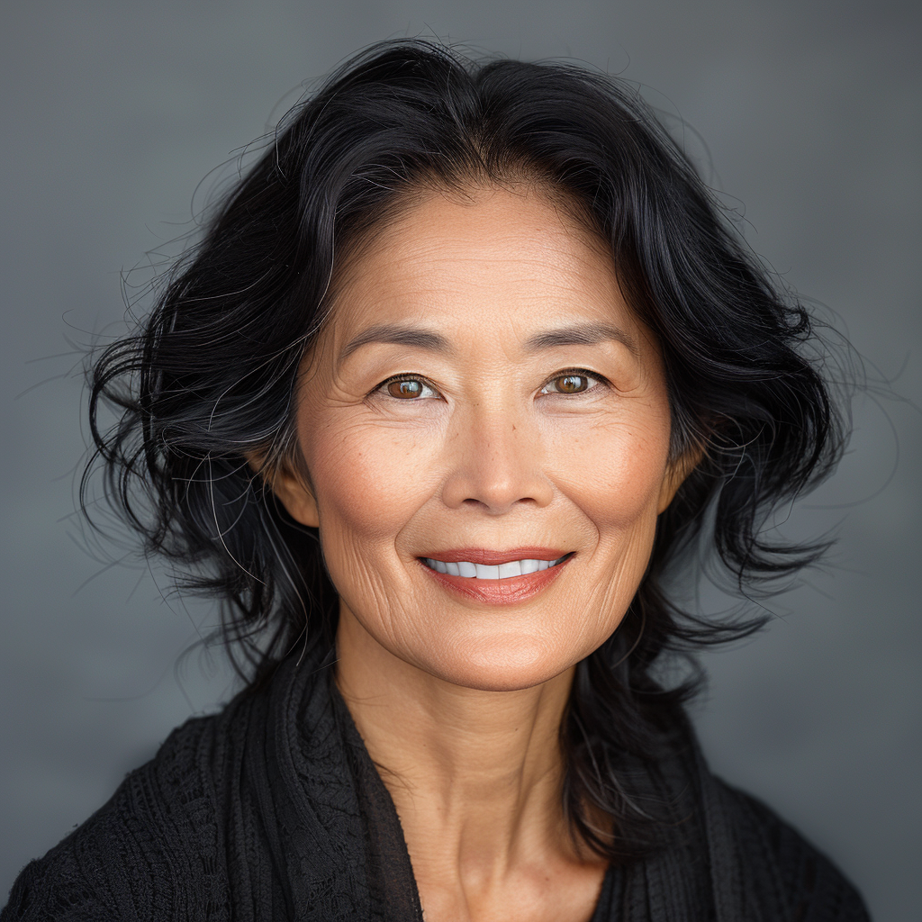 Asian beauty smiling age 50