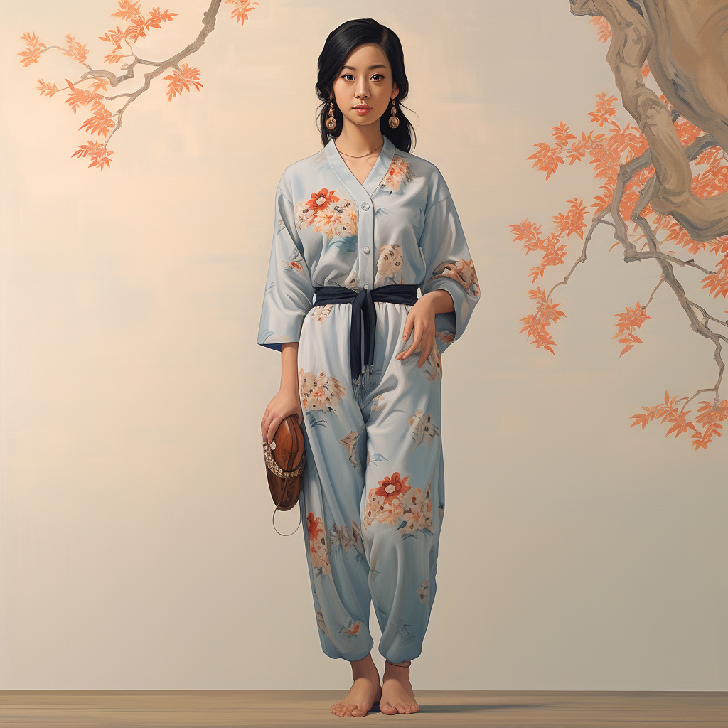 Young Asian girl in Yoshimoto Nara art style