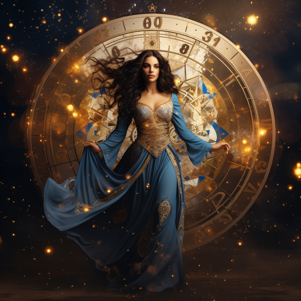 Astrological brand image with celestial symbols