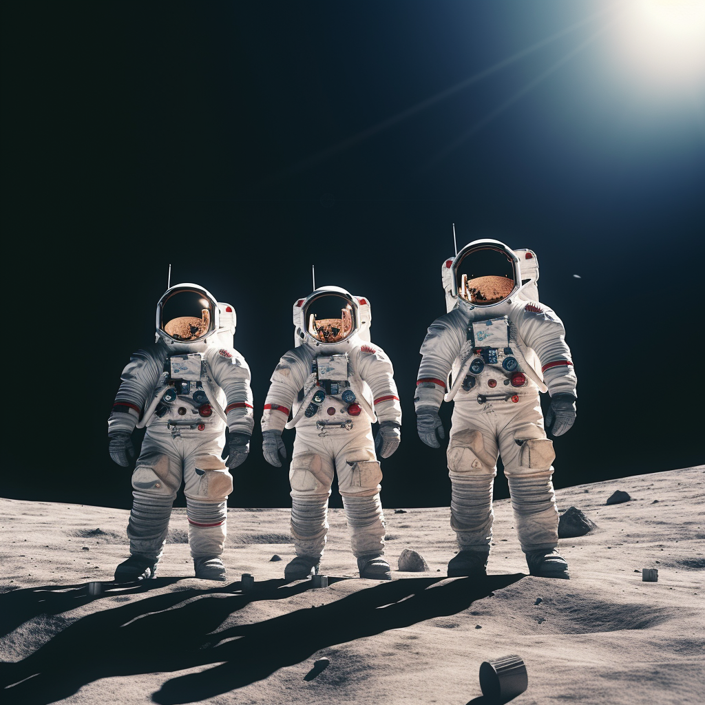 Apollo Astronauts on the Moon - Daytime