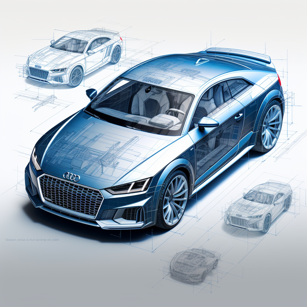 Audi TT 8j Blueprint Sketch