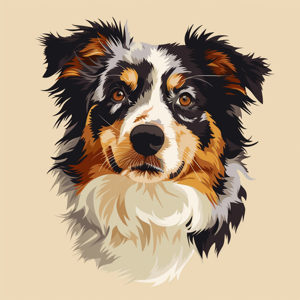 Australian Shepherd Vector Head Minimalism