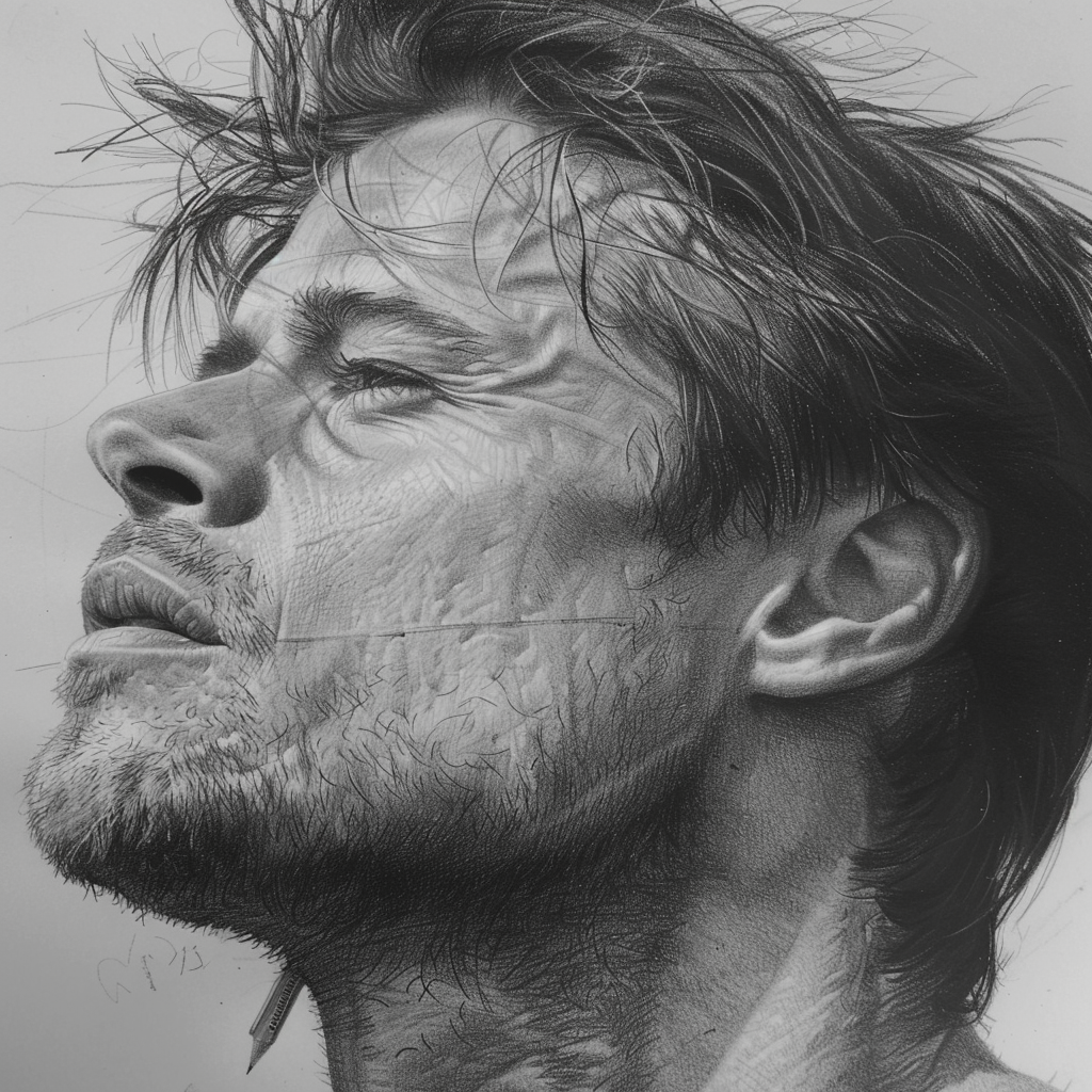 Brad Pitt Fine Pencil Sketch