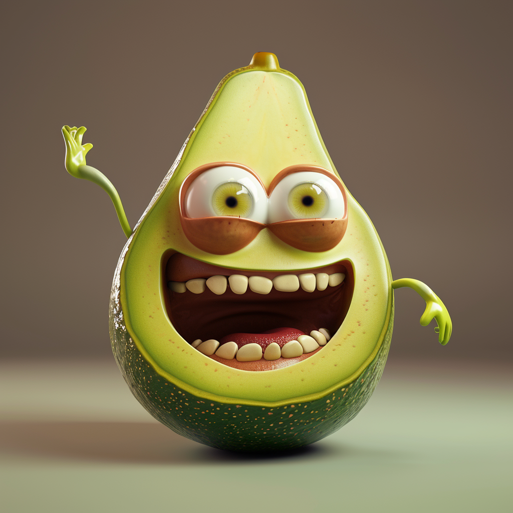 Smiling Avocado Character