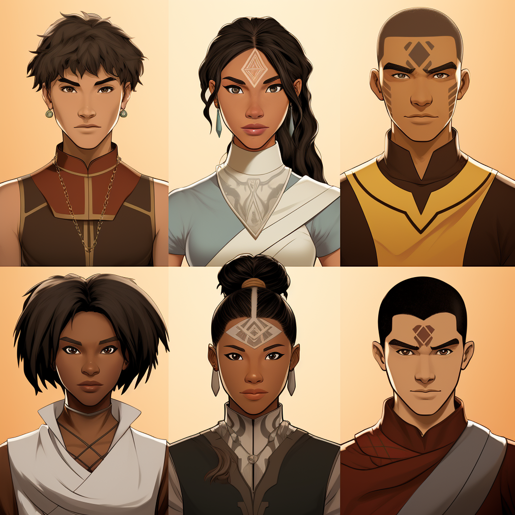 Avatar Last Airbender Medium Dark Gujarati Indian Characters