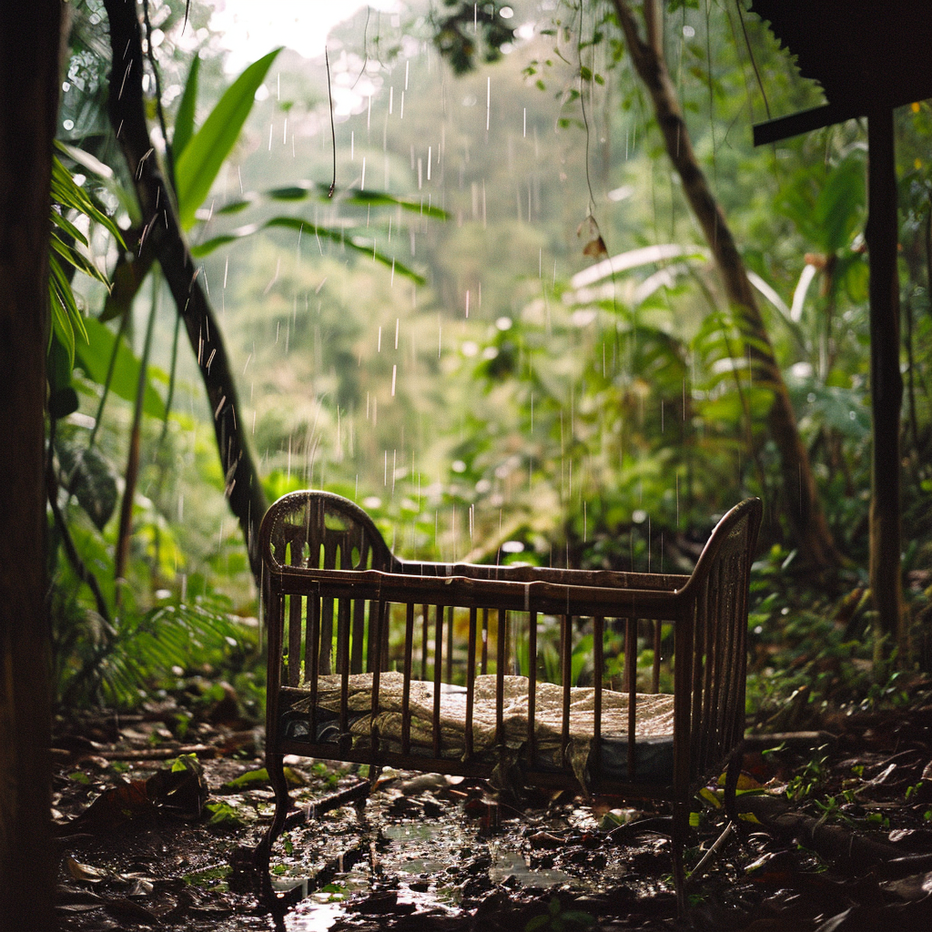 Cute Babies Crib in Rainforest