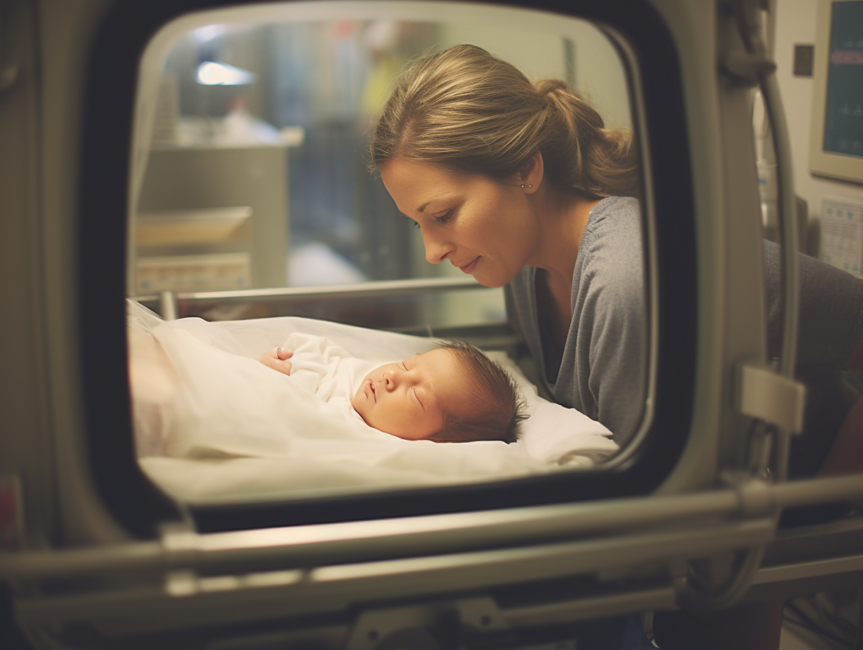 Baby girl smiling in incubator