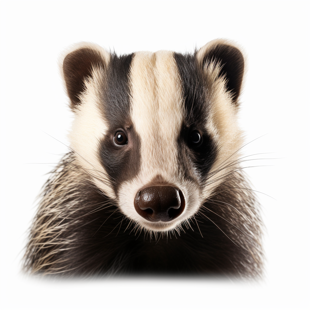 Badger head isolated on white