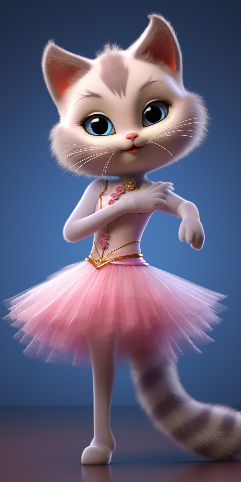 Adorable cat dressed in ballet costume